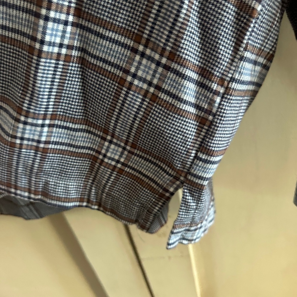 Madewell Plaid Button Front Shirt Women’s Medium Brown Blue Long Sleeve Cotton - Picture 6 of 7